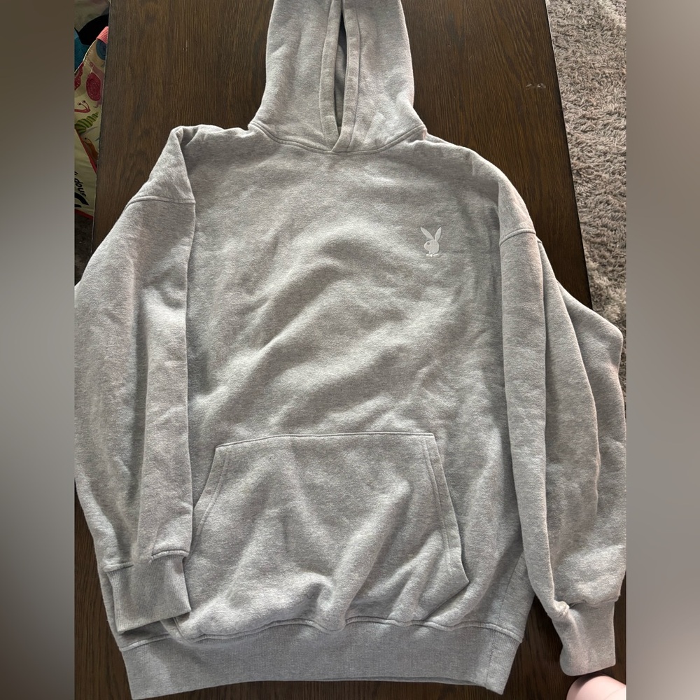 PLAYBOY Collector’s Edition Graphic Hoodie • Gray • XL